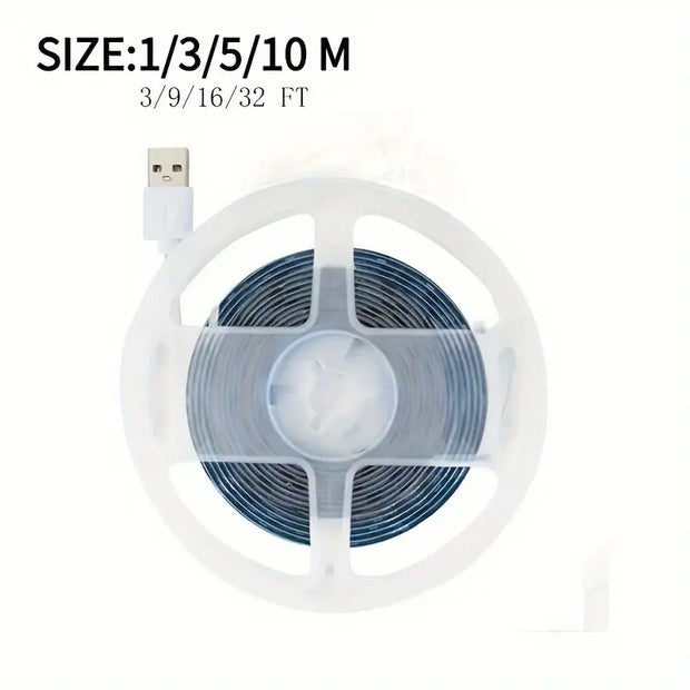 USB-Powered LED Strip Lights, Warm White – 30 LEDs/m, Curved Design, Multiple Length Options