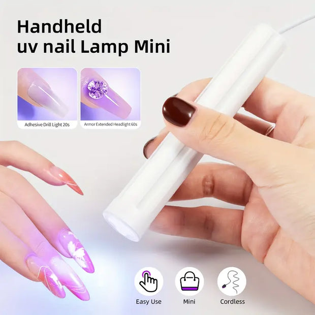 Portable UV Nail Curing Lamp – Mini Handheld LED Gel Dryer, USB Powered, Quick-Dry & Cordless