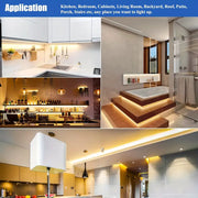 USB-Powered LED Strip Lights, Warm White – 30 LEDs/m, Curved Design, Multiple Length Options