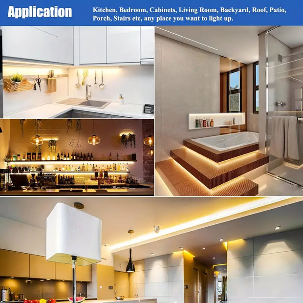 USB-Powered LED Strip Lights, Warm White – 30 LEDs/m, Curved Design, Multiple Length Options