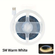USB-Powered LED Strip Lights, Warm White – 30 LEDs/m, Curved Design, Multiple Length Options