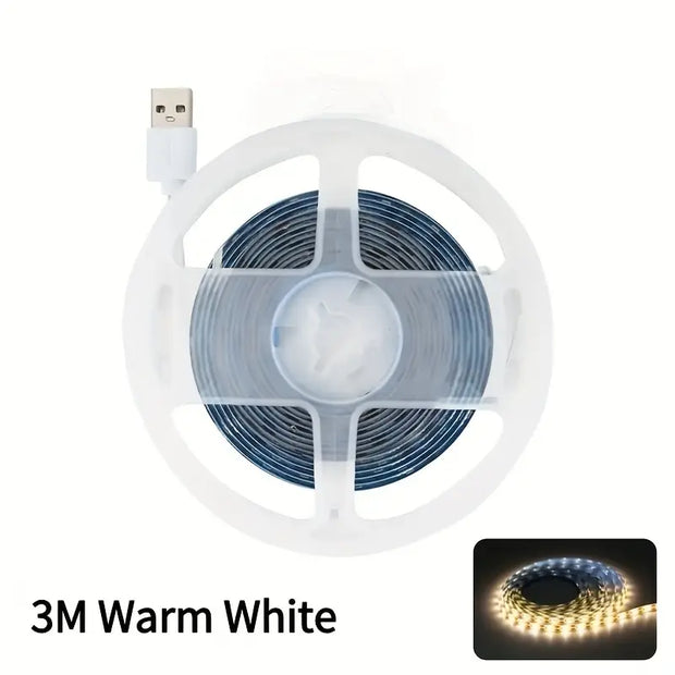 USB-Powered LED Strip Lights, Warm White – 30 LEDs/m, Curved Design, Multiple Length Options