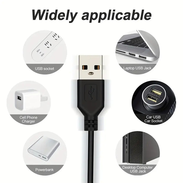 USB-Powered LED Strip Lights, Warm White – 30 LEDs/m, Curved Design, Multiple Length Options